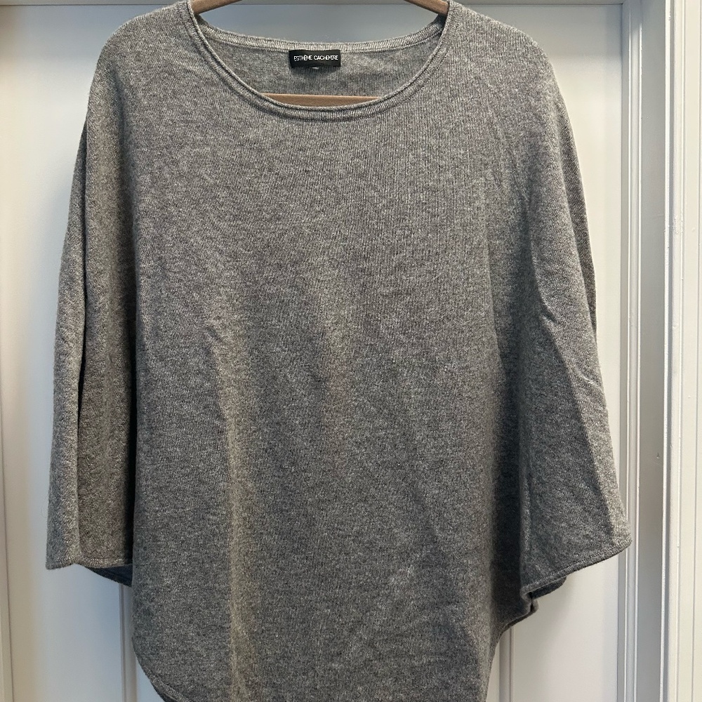Gray Cashmere Poncho from Paris